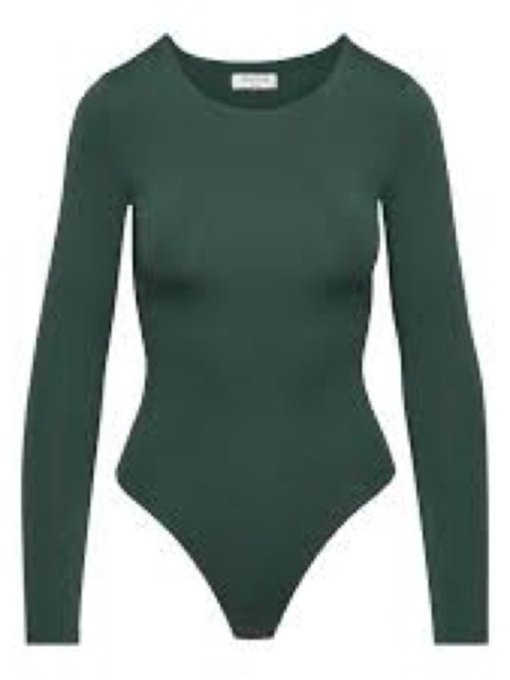 Suzie Kondi Long Sleeve Scoop Neck Ribbed Bodysuit Bottle Green NWT XS